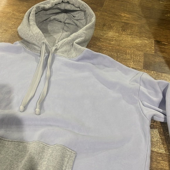 America Eagle Colorblock Lilac Purple Gray Oversized Hoodie - Picture 4 of 6